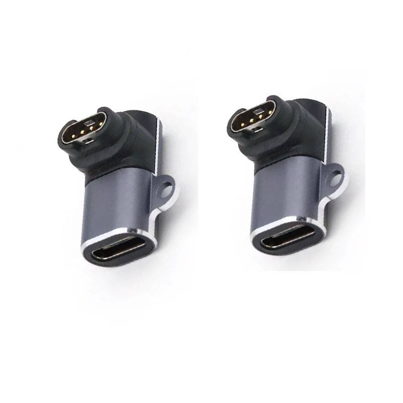 TYPE-C Buchse auf Garmin Uhr Vertikal Gebogen Adapter - 2er Pack