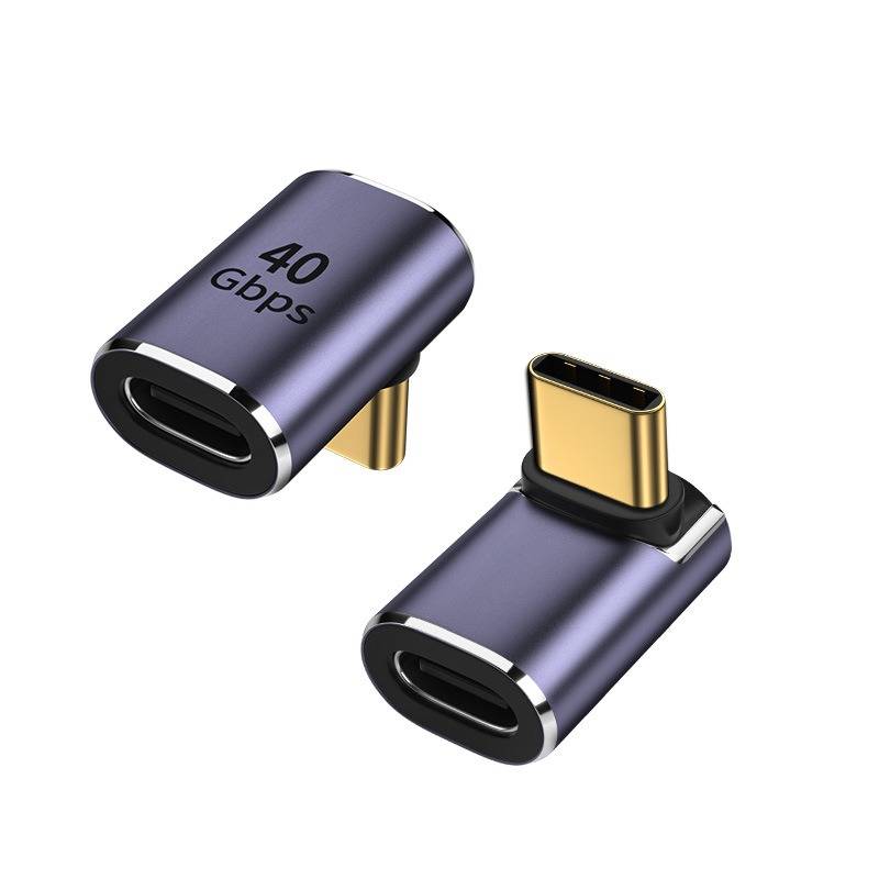 TYPE-C Buchse auf TYPE-C Stecker Adapter, 90 Grad Winkel, 2er-Pack