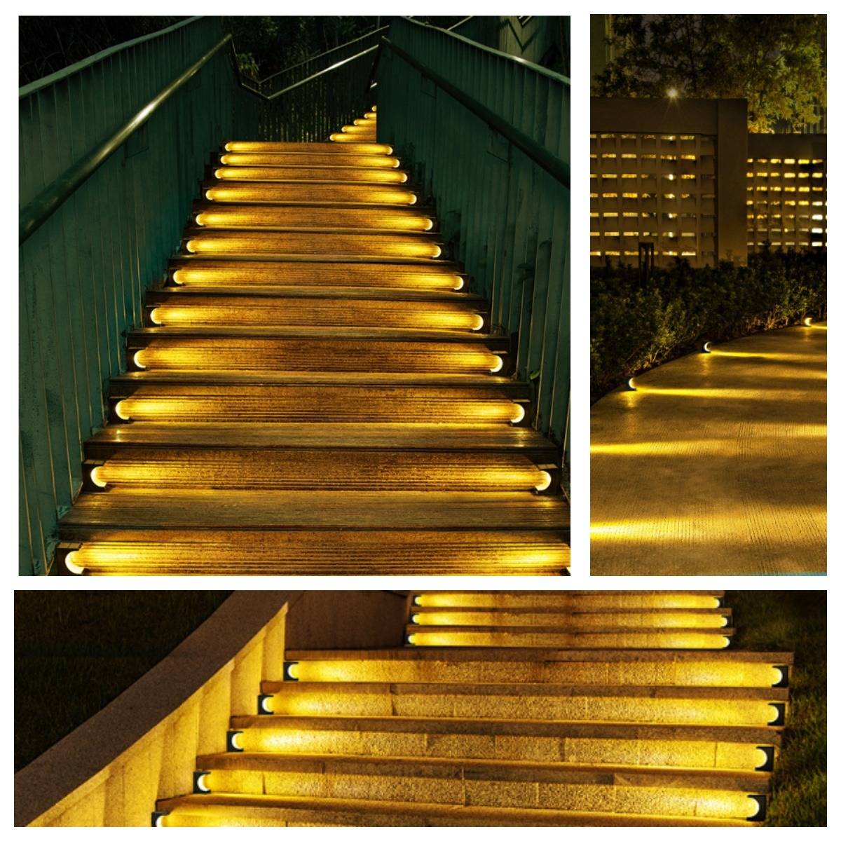 Solarbetriebene Treppenleuchte für den Außenbereich – Warmes Licht, einfache Installation 4 Pack