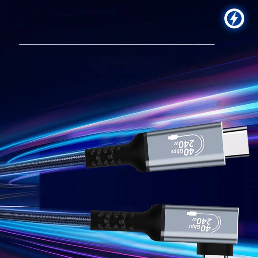 USB4 Datenkabel 240W Winkelstecker - 40Gbps, 8K, kompatibel mit Thunderbolt 0,5 m