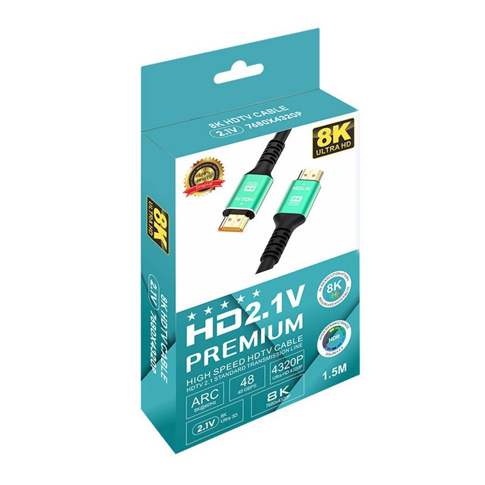 HDTV 2.1 Kabel - 8K Ultra HD Gaming Aluminium Edition (Grün) 1m