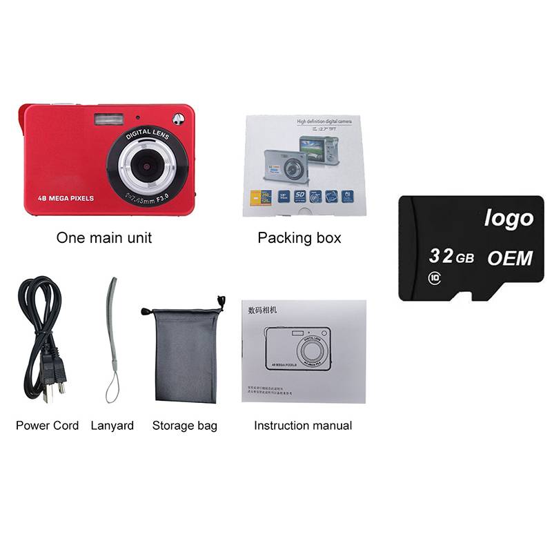 K09 Digitalkamera mit 32GTF-Karte - Halten Sie jeden Moment fest Red