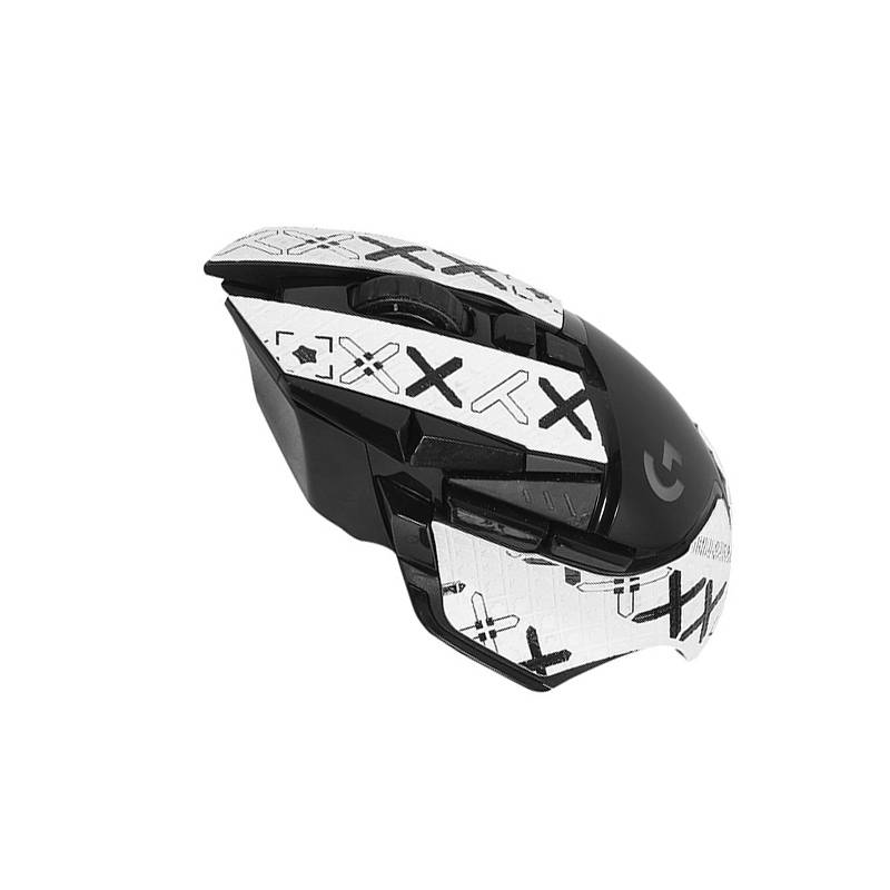 Verbesserte Griff-Mausaufkleber für Logitech G502 - Weißer Druck