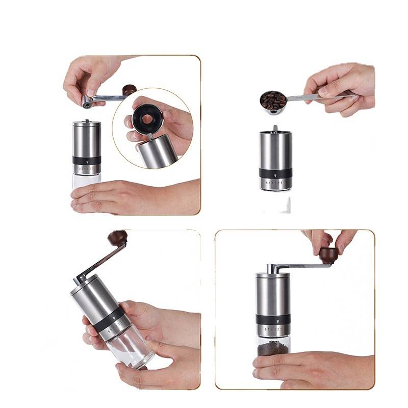 K4 Manuelle Kaffeebohnenmühle - Edelstahl & Keramik
