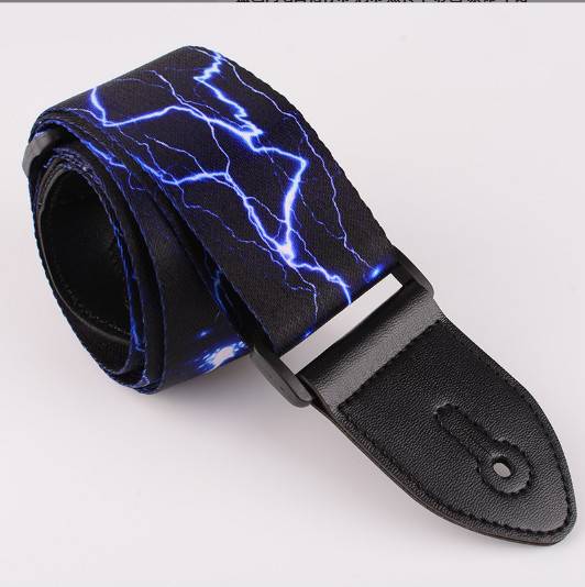 E-Gitarrengurt - Blauer Blitzdruck Nylon Gitarrengurt