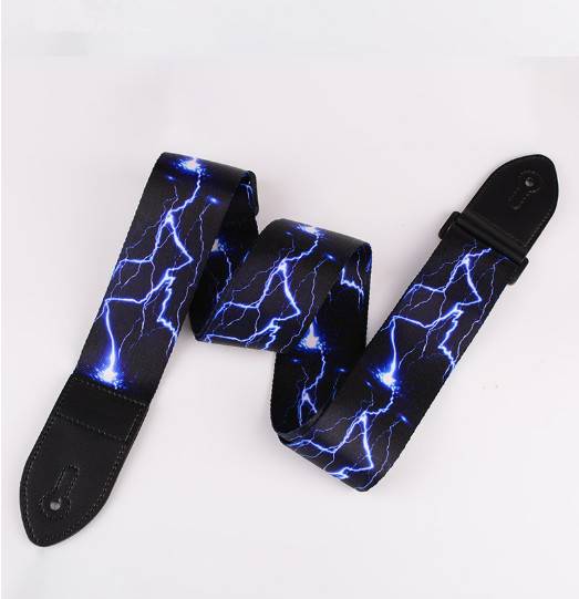 E-Gitarrengurt - Blauer Blitzdruck Nylon Gitarrengurt