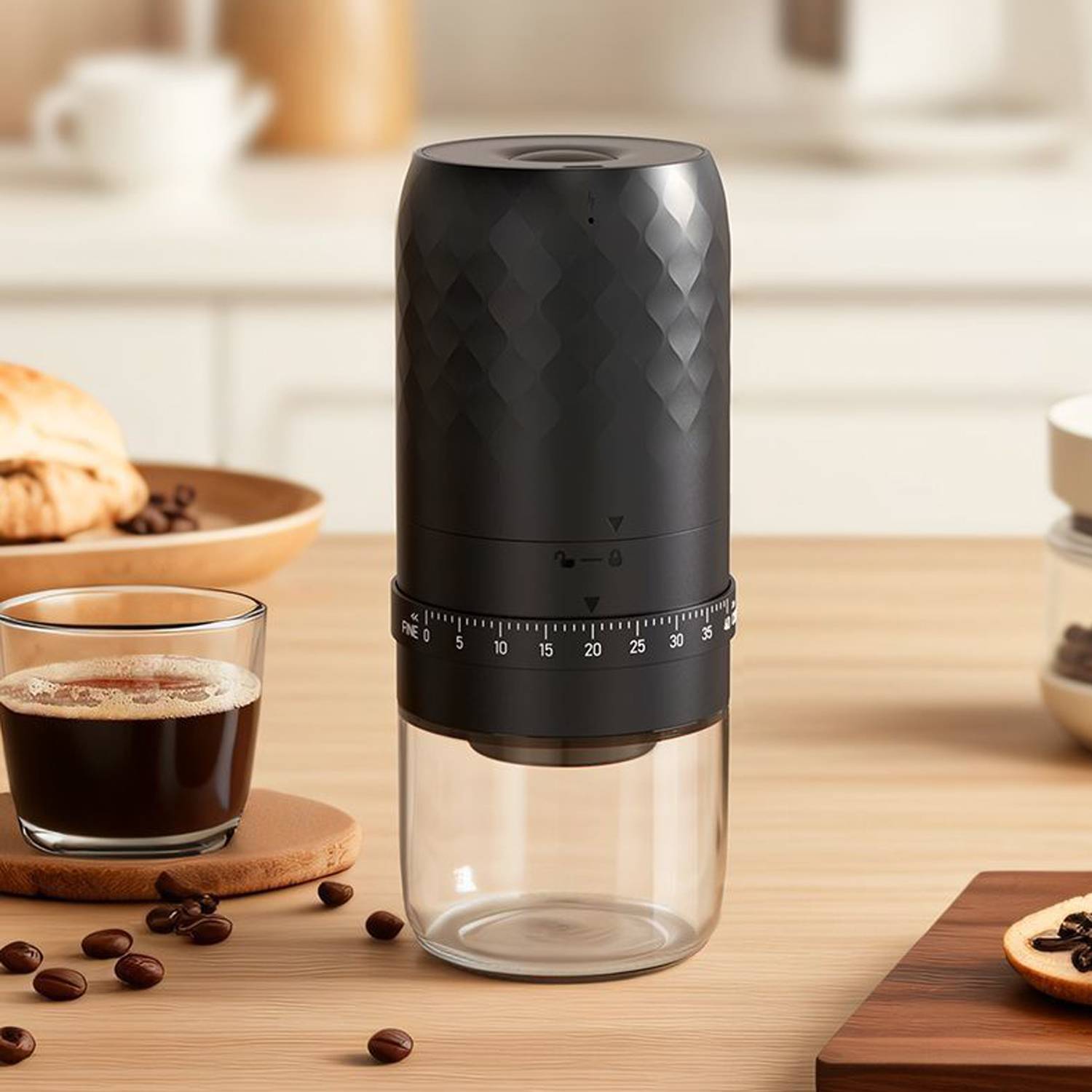 B2 Elektrische Kaffeemühle, wiederaufladbar Typ-C