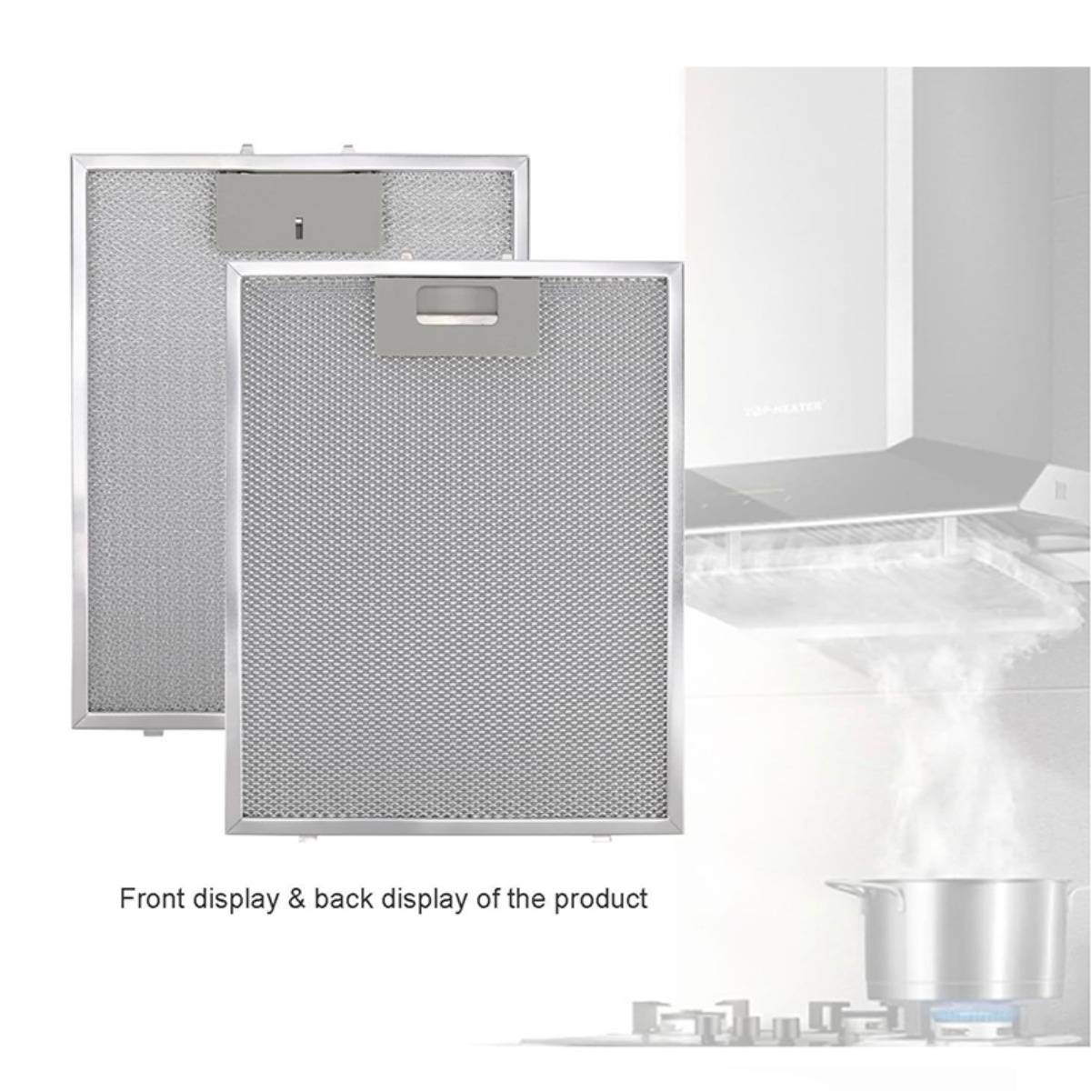 2er-Pack Dunstabzugshaubenfilter - 300 x 250 mm, Aluminium + Kohlefilter