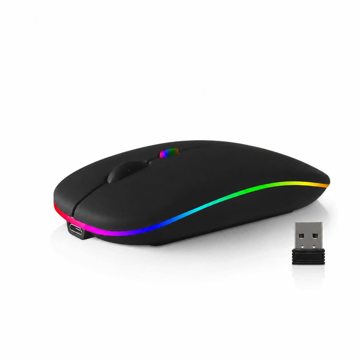 Kabellose Maus - 2,4G + Bluetooth Dual Mode, Schwarz beleuchtet
