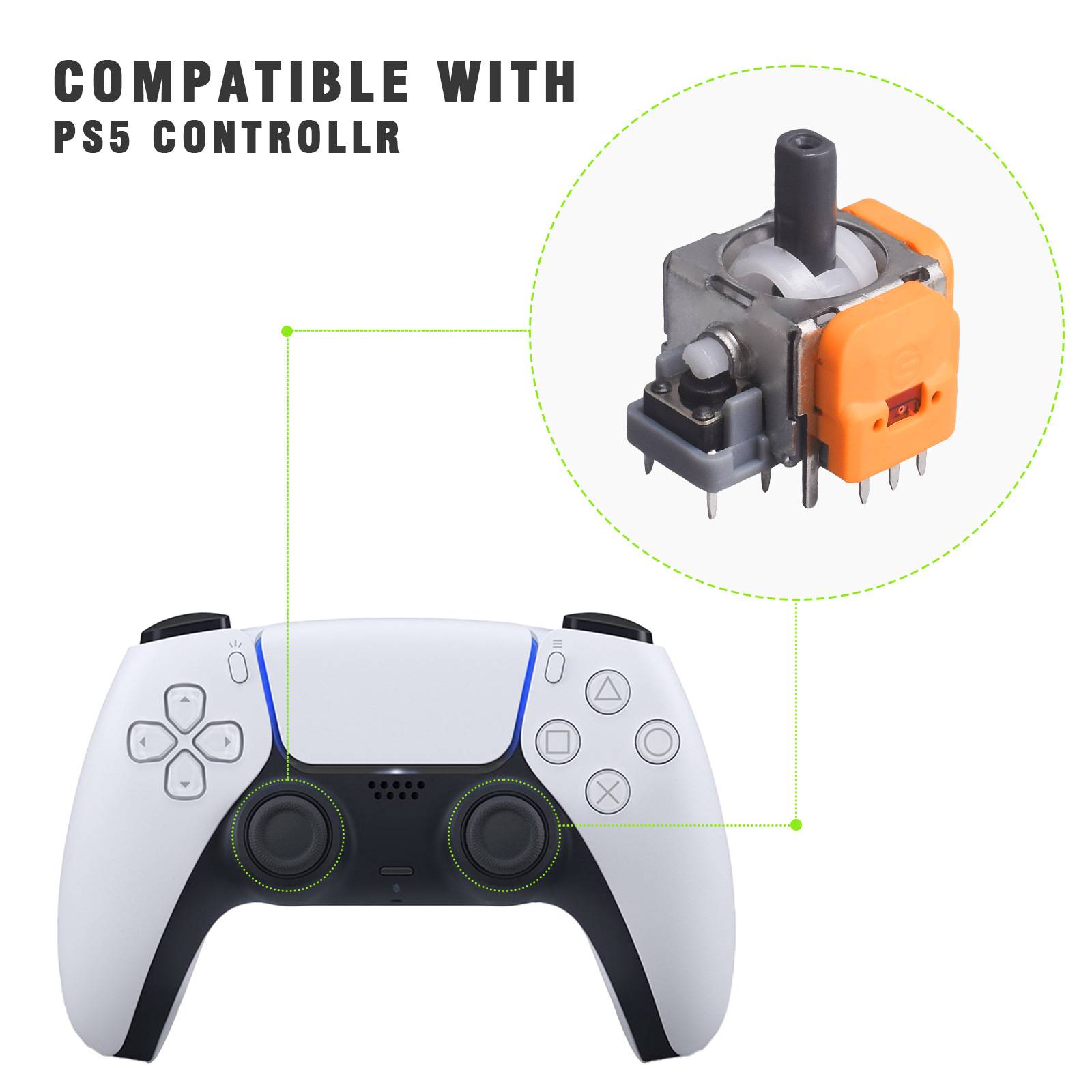 Joystick-Ersatz für PS5, Hall-Effekt-Sensor