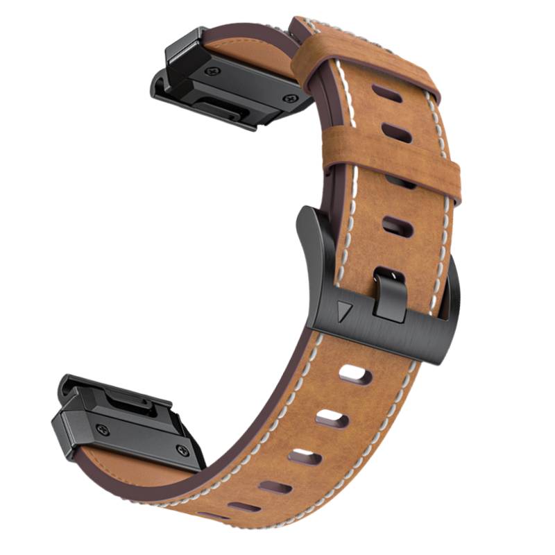Uhrenarmband aus echtem Leder für Garmin Fenix 8/7X/7/6/5/965 Brown 26 mm