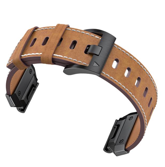 Uhrenarmband aus echtem Leder für Garmin Fenix 8/7X/7/6/5/965 Brown 26 mm