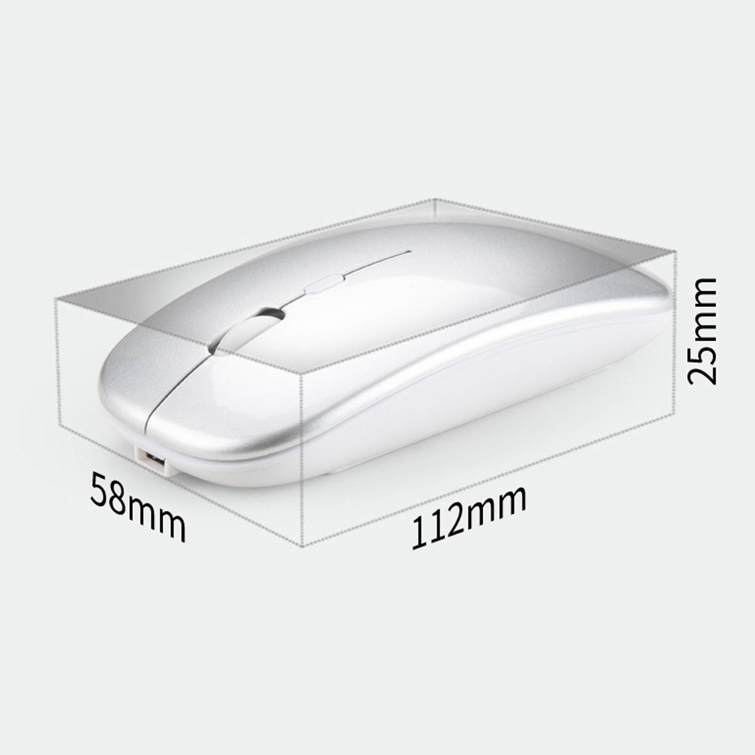 Kabellose Maus 2.4G - Leise optische Computermaus Silver