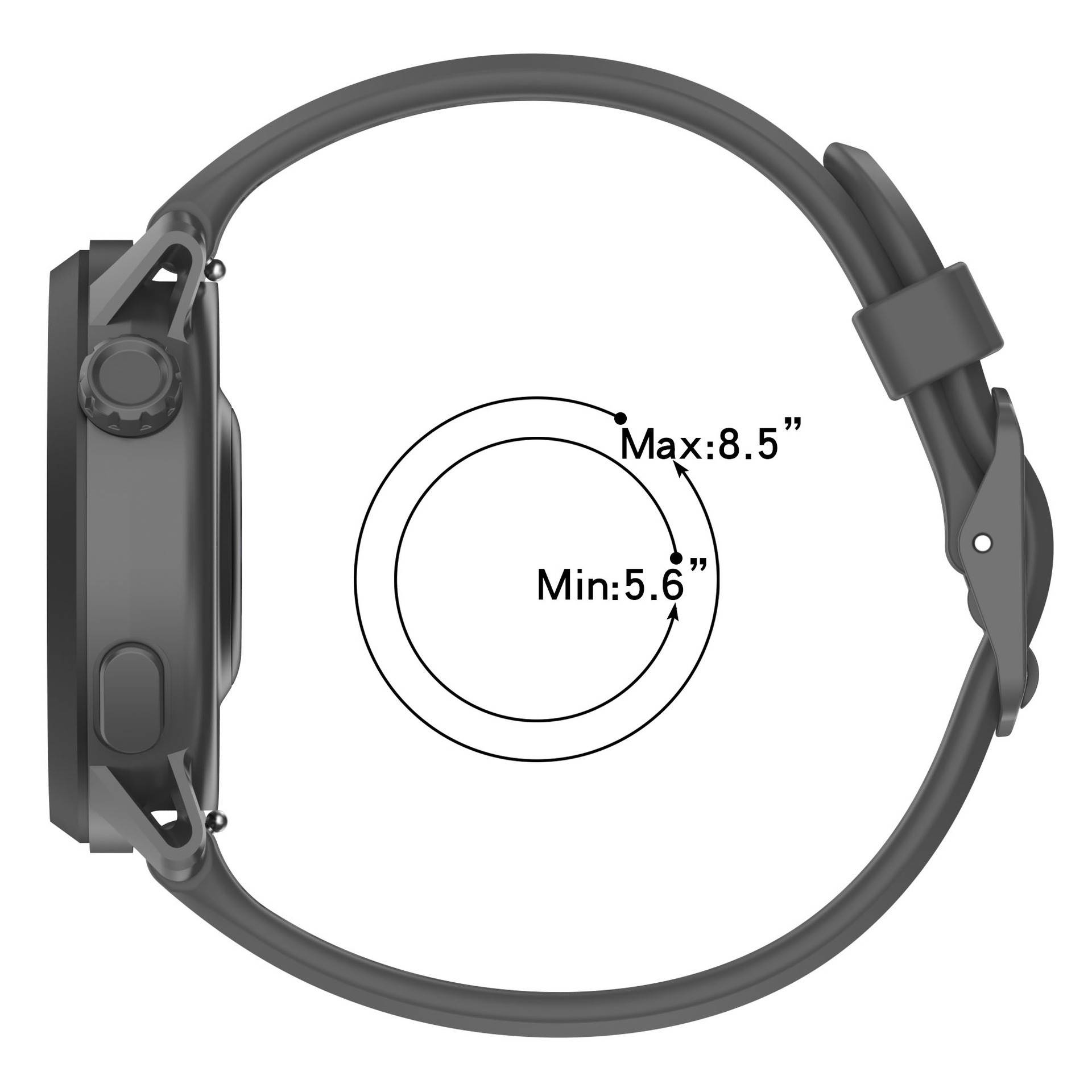 Silikon-Uhrenarmband für COROS PACE 3 Black