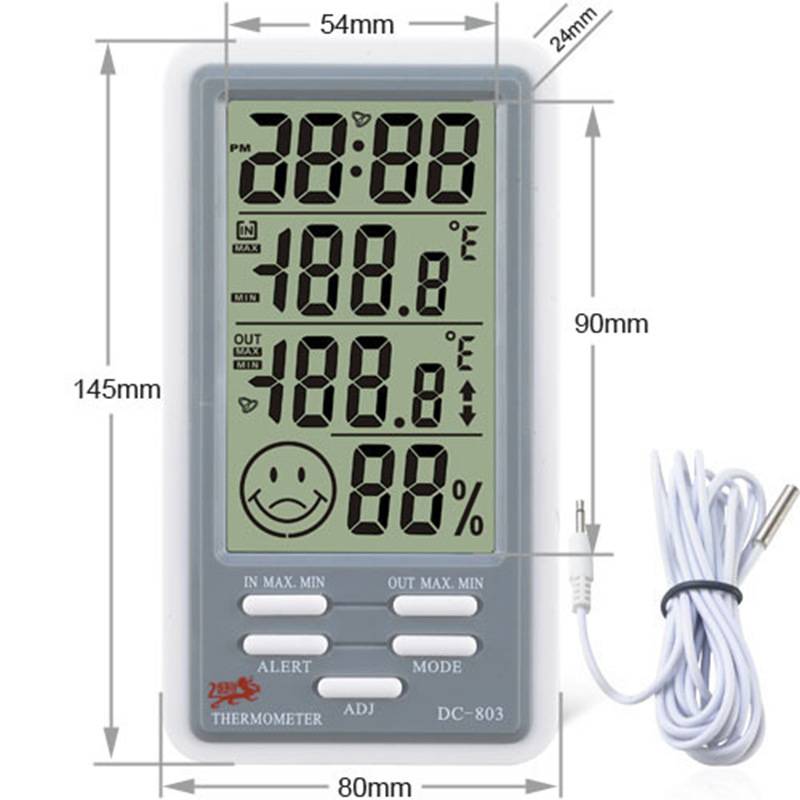 Multifunktionales Digitalthermometer mit großem Display