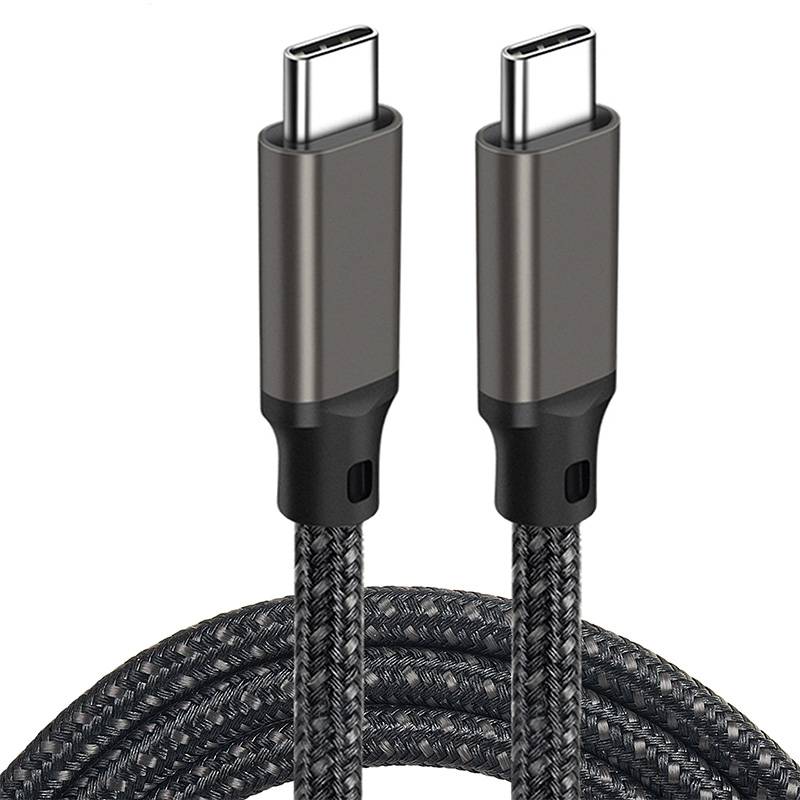 2 m USB-C-zu-USB-C-Schnellladekabel – Schwarz Titanium 2 m