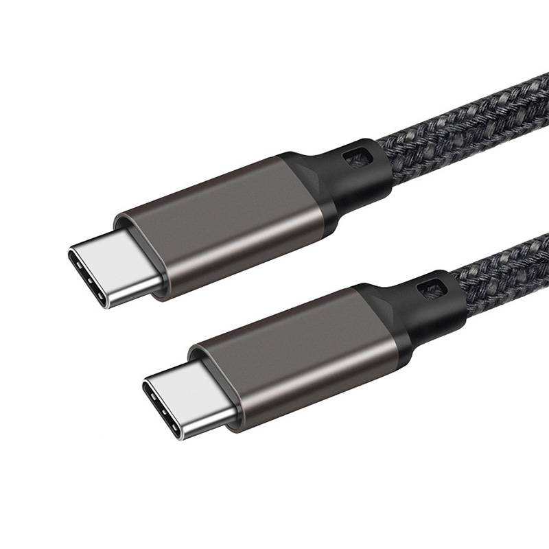 2 m USB-C-zu-USB-C-Schnellladekabel – Schwarz Titanium 2 m