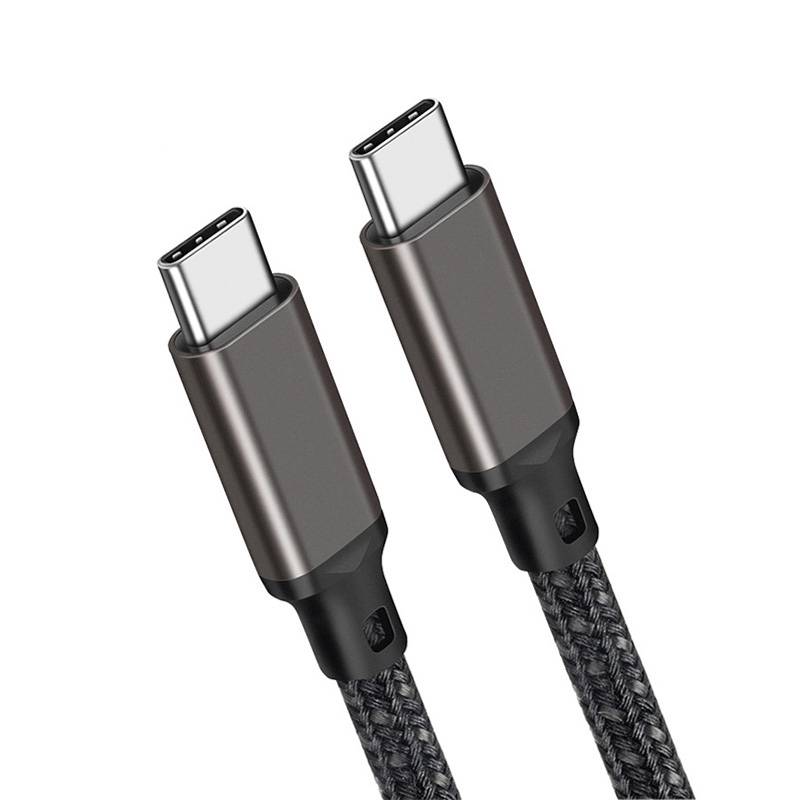 2 m USB-C-zu-USB-C-Schnellladekabel – Schwarz Titanium 2 m