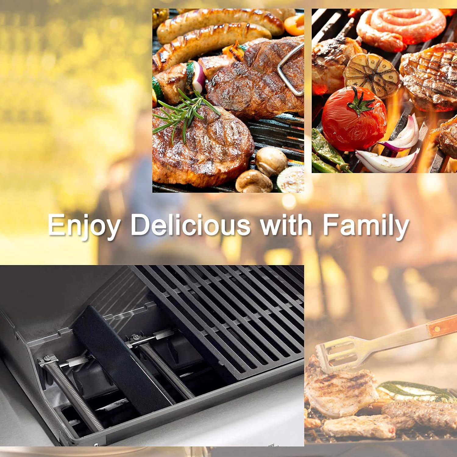 3er-Pack Grill-Hitzeschilder für Weber Spirit 200 Serie - Schwarz