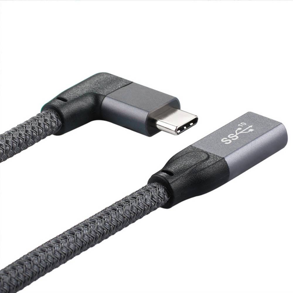 100W USB-C Verlängerungskabel – 20 Gbit/s Daten & 4K Video – Rechtwinkliges Design 1,5m