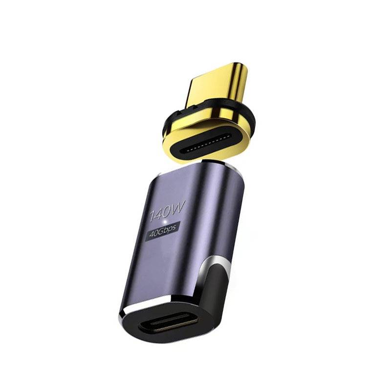 140W Magnetischer gerader Kopf USB-C Buchse auf USB-C Stecker Adapter