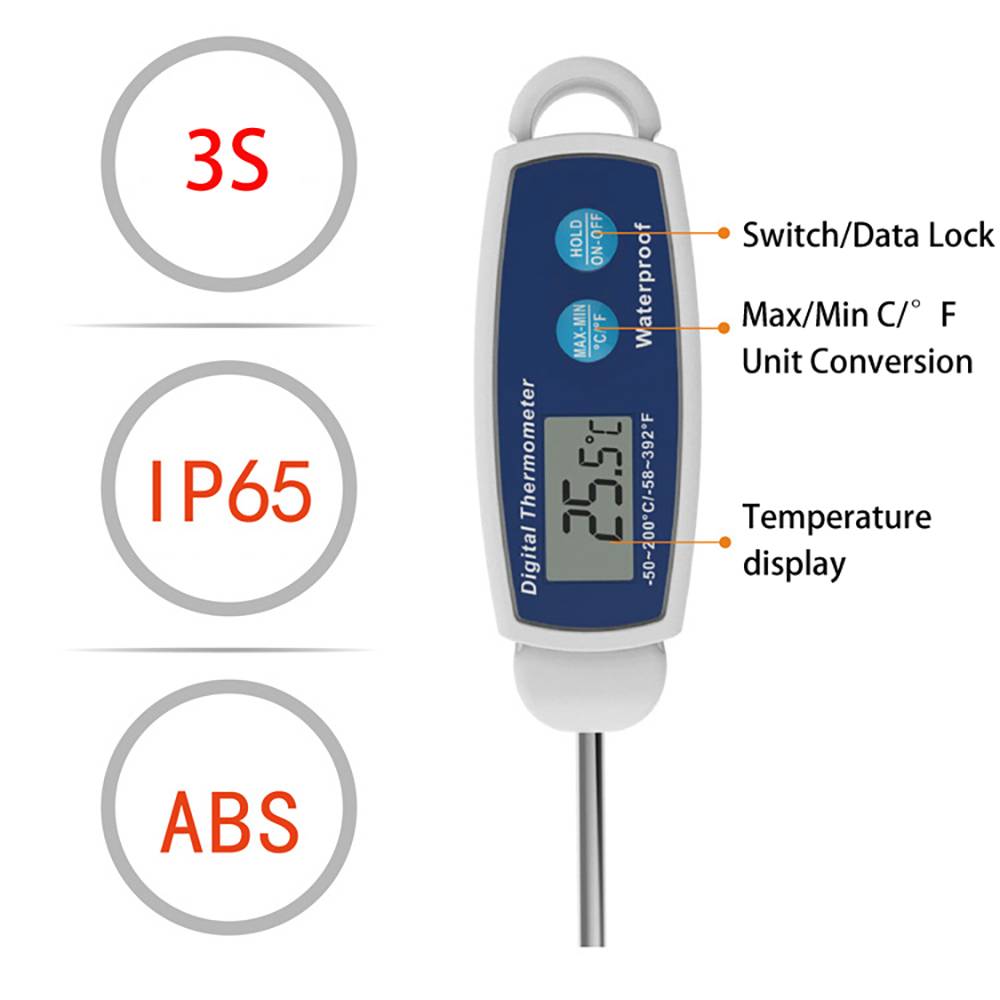 Verlängertes Lebensmittelthermometer für präzises Kochen