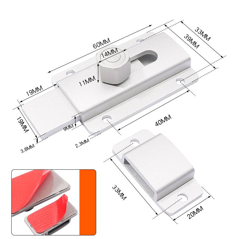 Türriegel aus Aluminiumlegierung - Korrosionsbeständigkeit Silver 120 mm