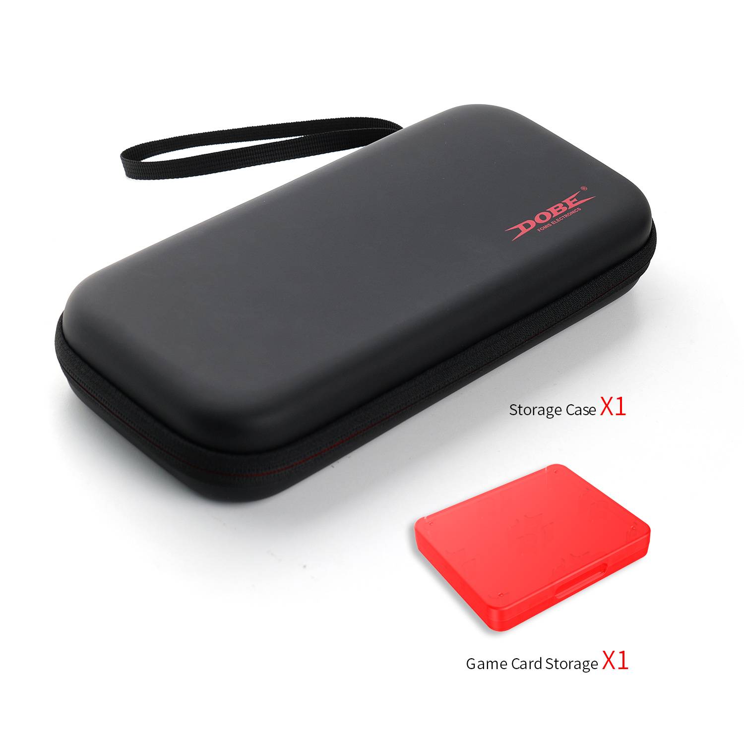 Schlanke schwarze PU-Tragetasche für SWITCH 2 mit Kartenhalter