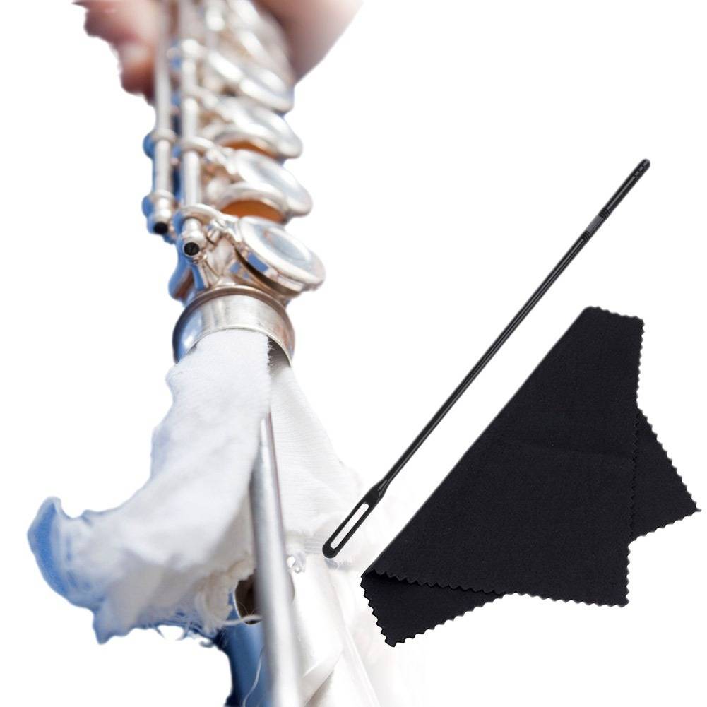 Flötenreinigungsset mit Reinigungsstab und Tuch Black