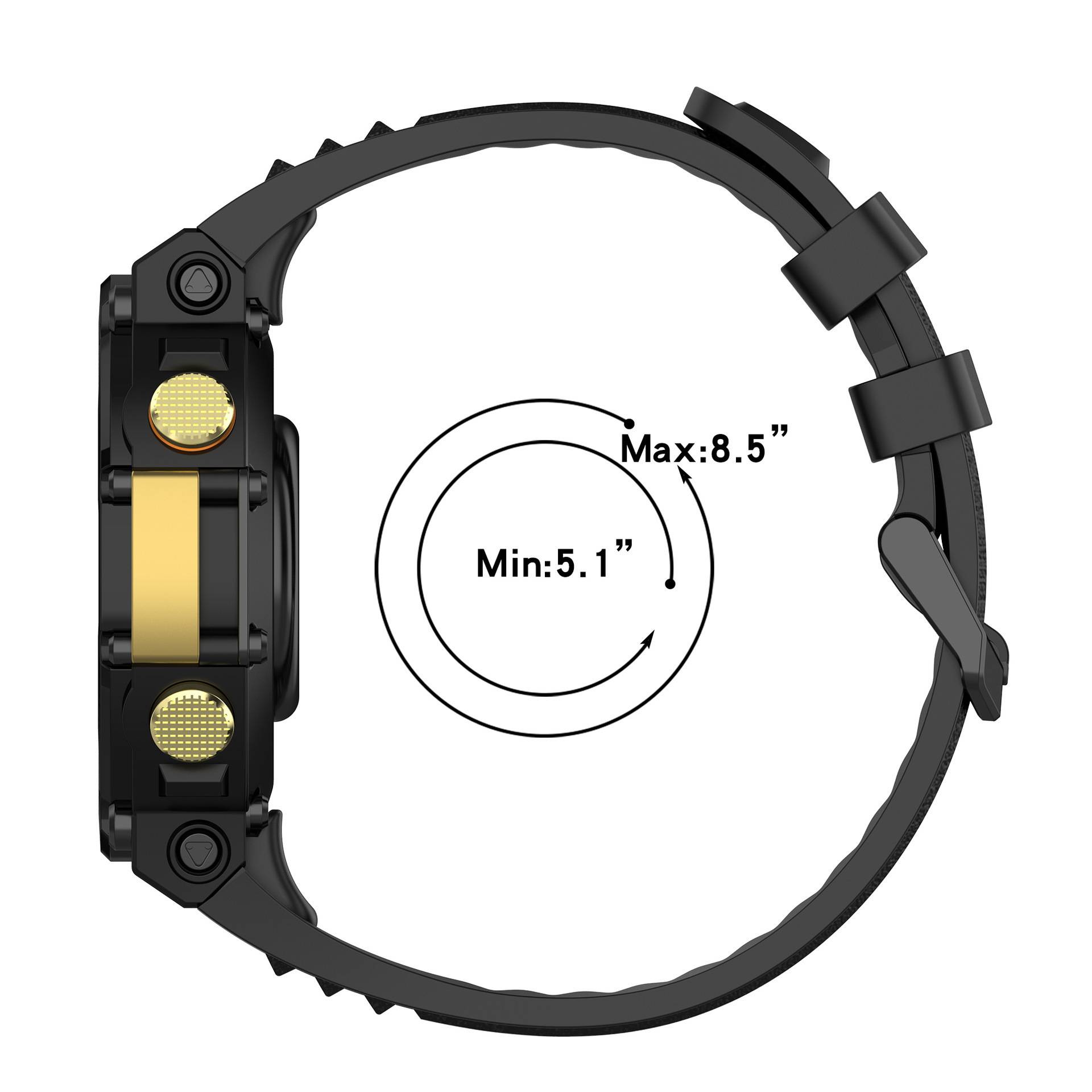 Silikon-Uhrenarmband für Amazfit T-Rex 2 Black