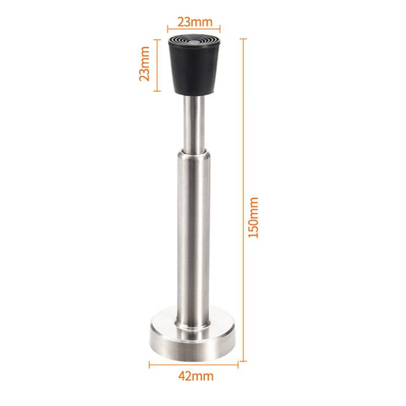 Hydraulischer Türstopper, Optionen zum Bohren/ohne Bohren Silver 15 cm