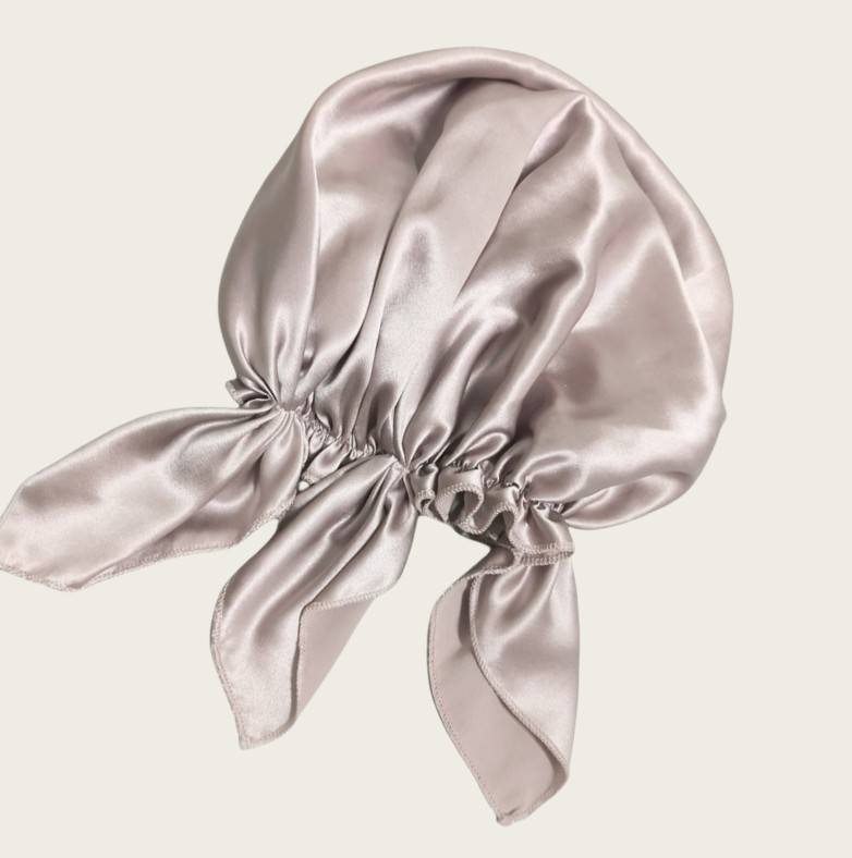 Schlafhaube aus Seide für Damen, Nachthaube aus 100 % Seide lotus pink