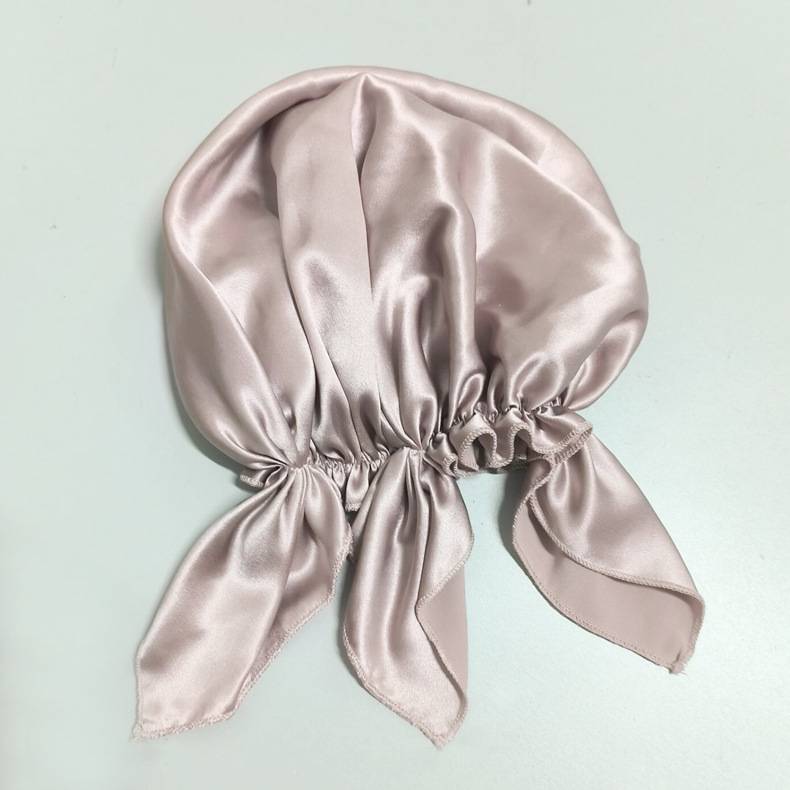 Schlafhaube aus Seide für Damen, Nachthaube aus 100 % Seide lotus pink