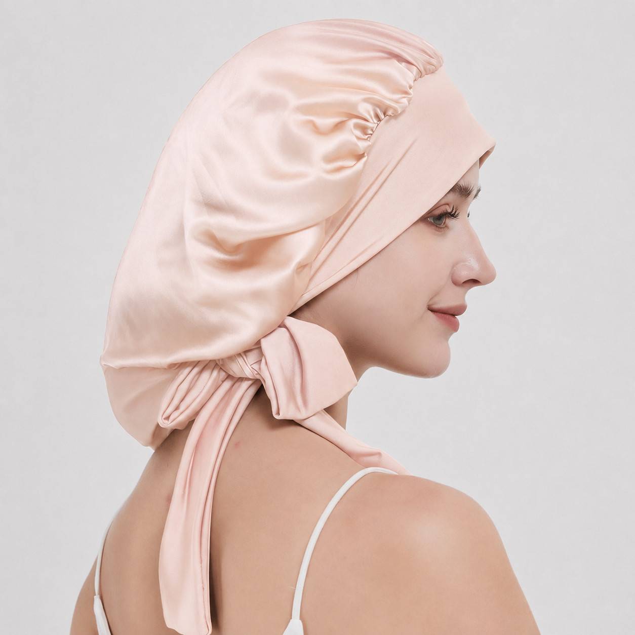 Schlafmütze aus 100 % seide für Damen LightPink