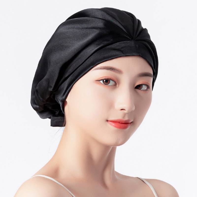 Schlafhaube aus 100 % Seide für Haarwachstum Pink