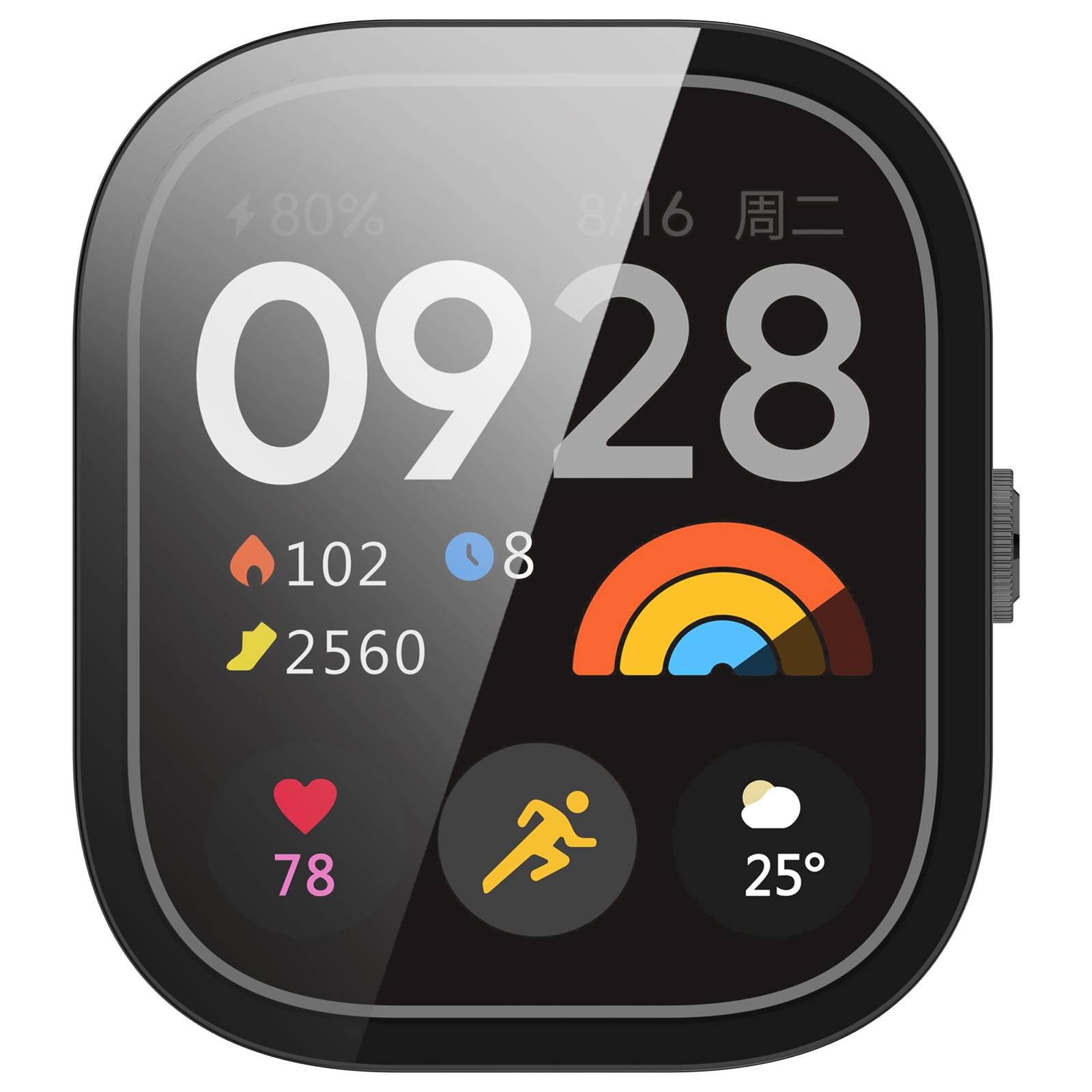 Hülle mit integriertem Displayschutz für Redmi Watch 5 Black