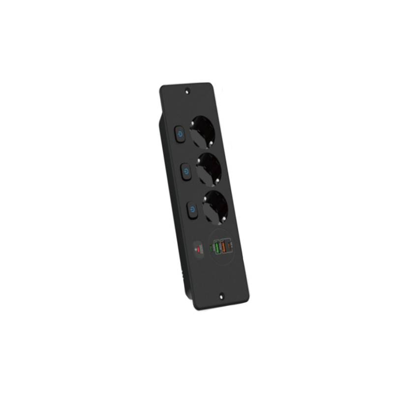 BKL-E68 Einbausteckdose – Europäischer Standard Black
