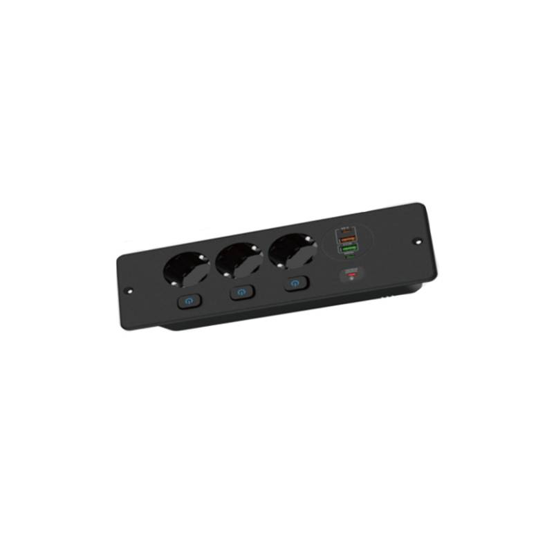 BKL-E68 Einbausteckdose – Europäischer Standard Black