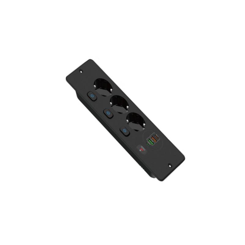 BKL-E68 Einbausteckdose – Europäischer Standard Black