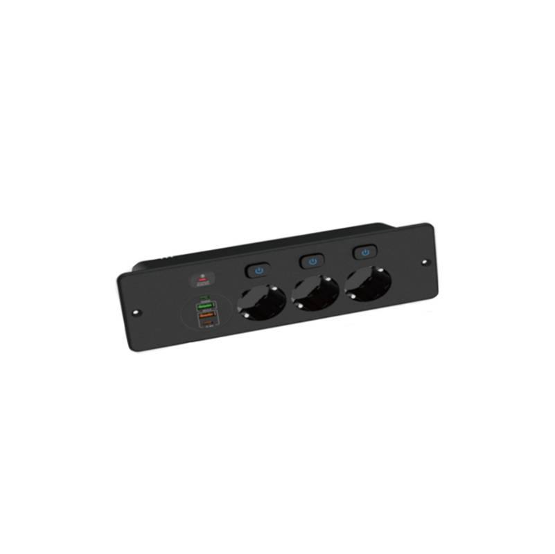 BKL-E68 Einbausteckdose – Europäischer Standard Black
