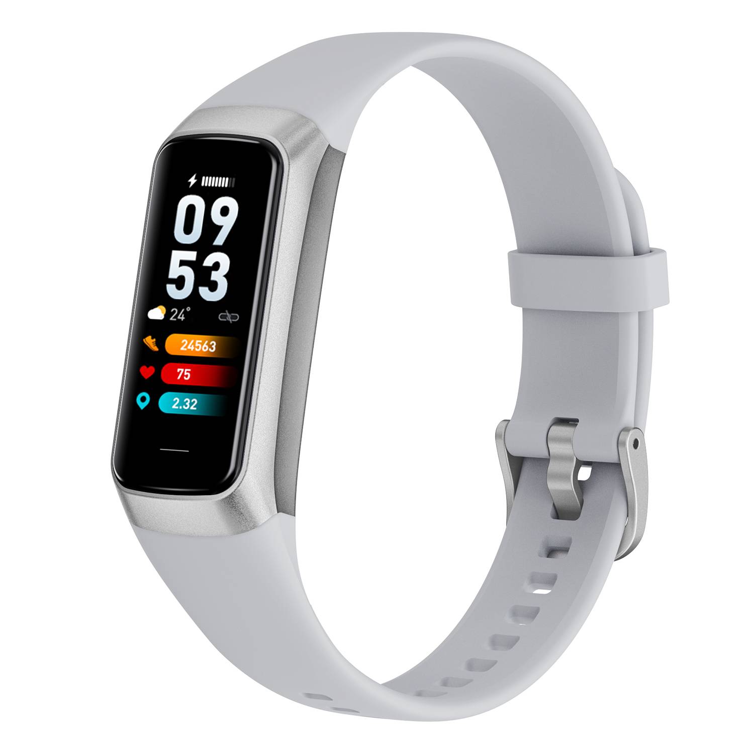 Smartwatch mit Herzfrequenz- und Blutdruckmesser Silver