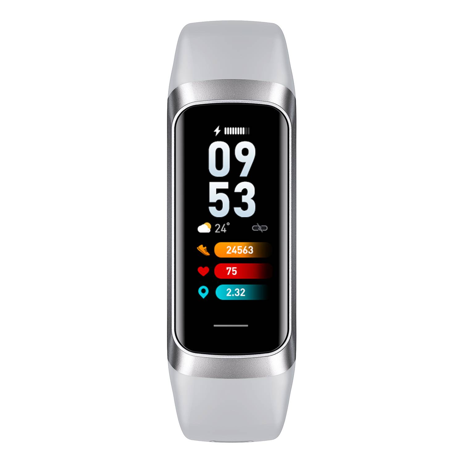 Smartwatch mit Herzfrequenz- und Blutdruckmesser Silver