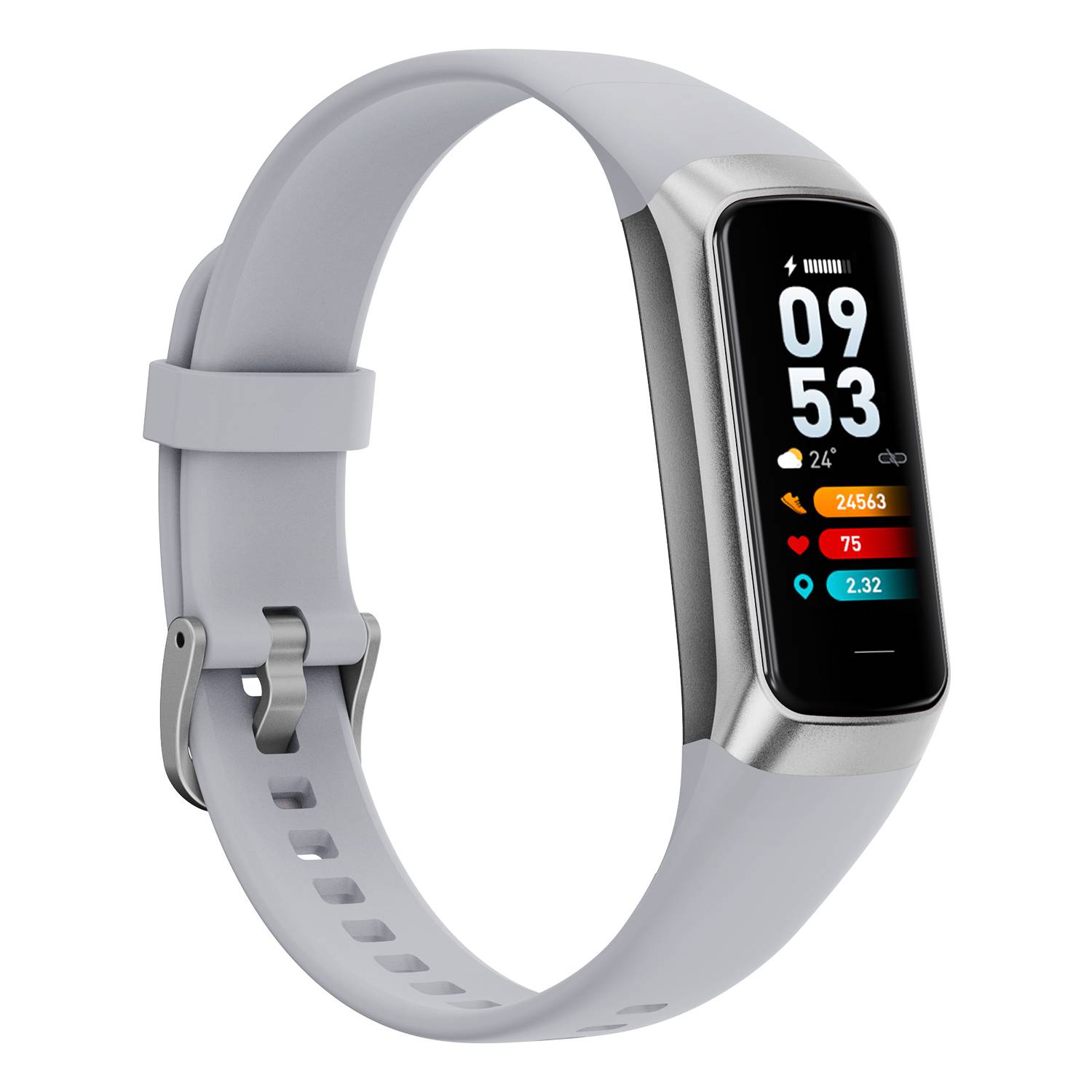 Smartwatch mit Herzfrequenz- und Blutdruckmesser Silver