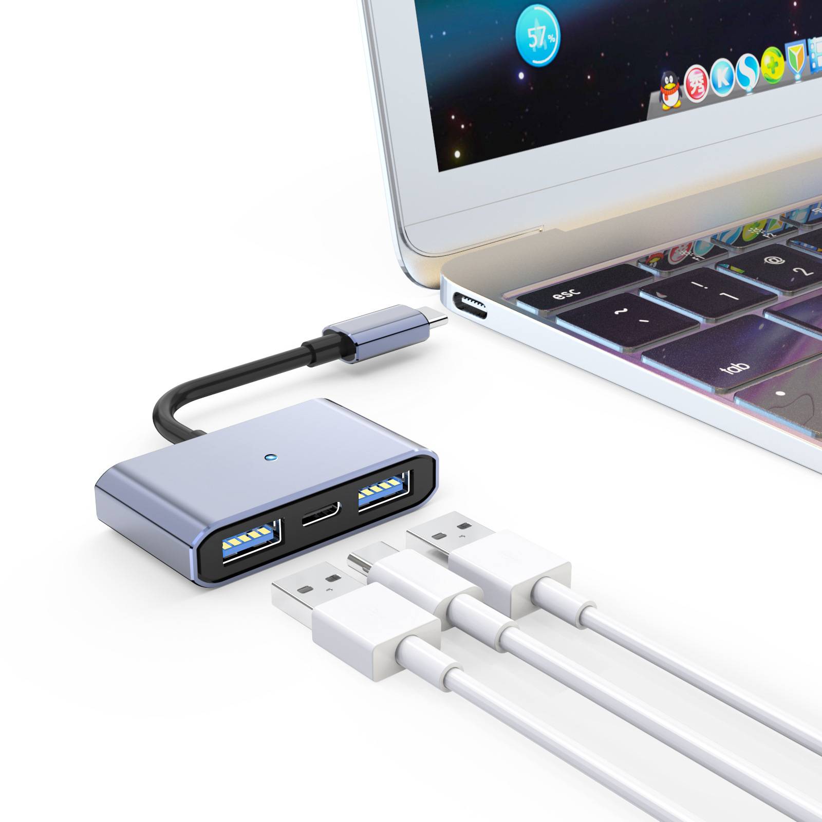 T-C zu Dual USB 2.0 + Ladeadapterkabel