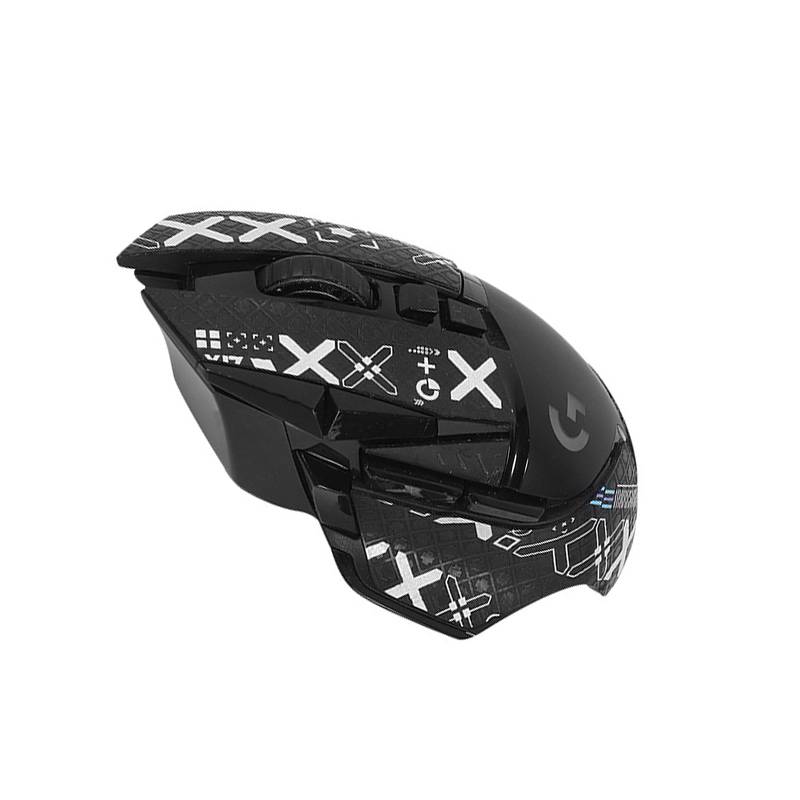 Verbesserte Griff-Mausaufkleber für Logitech G502 - Schwarzer Druck