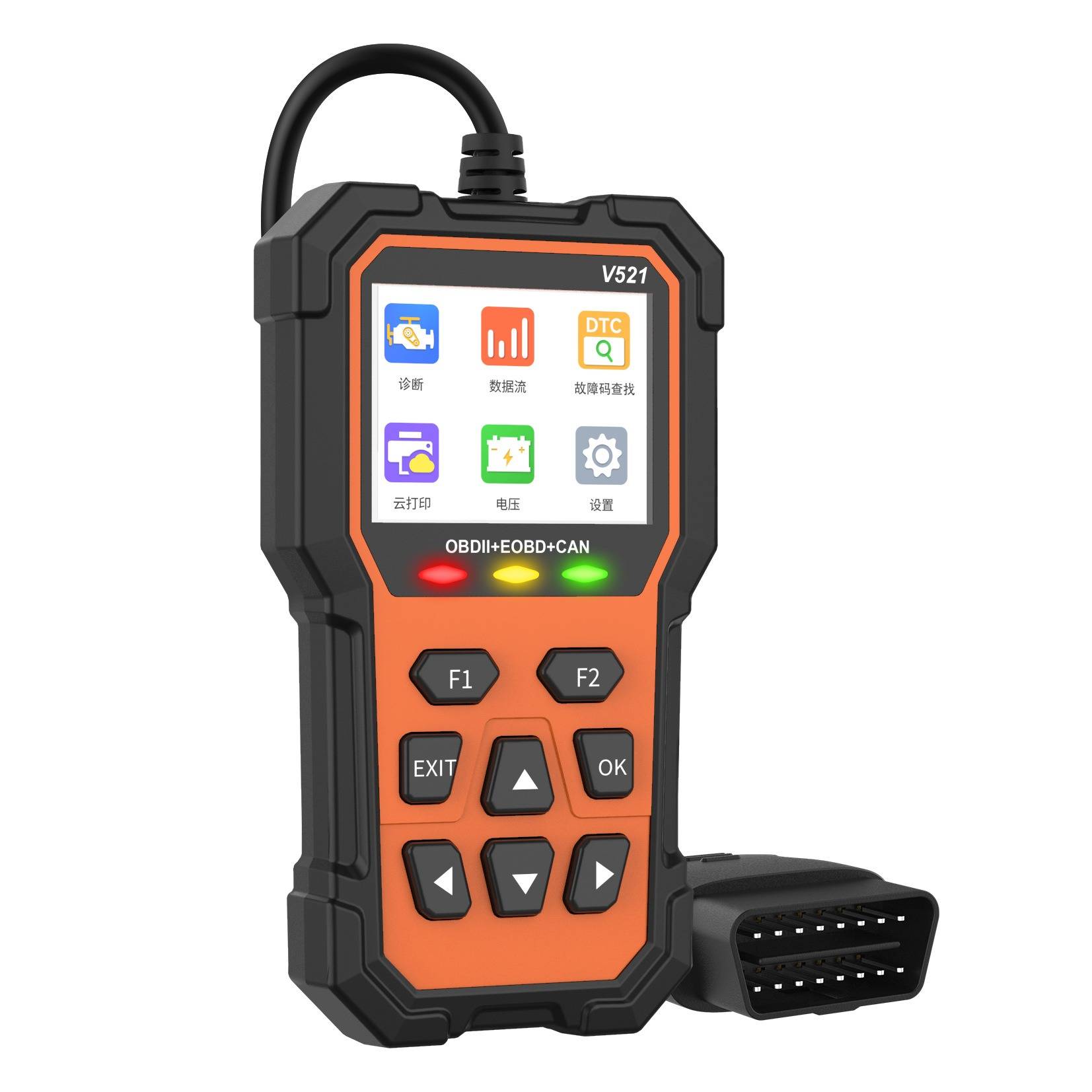 OBD2 Bluetooth Motor-Fehlerleser mit 2.8 inch Farbdisplay, Live-Daten, Freeze Frame und EVAP/O2-Tests