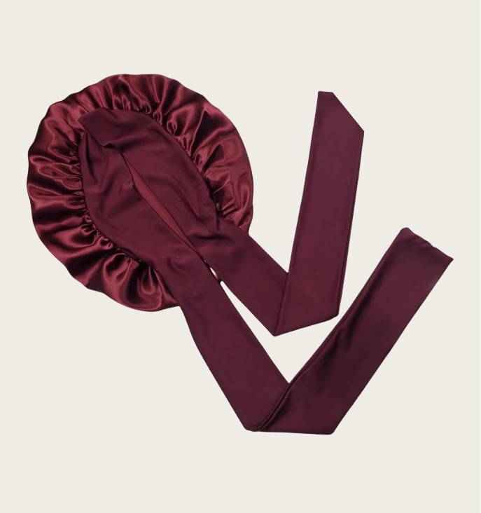 Schlafmütze aus 100 % seide für Damen DarkRed
