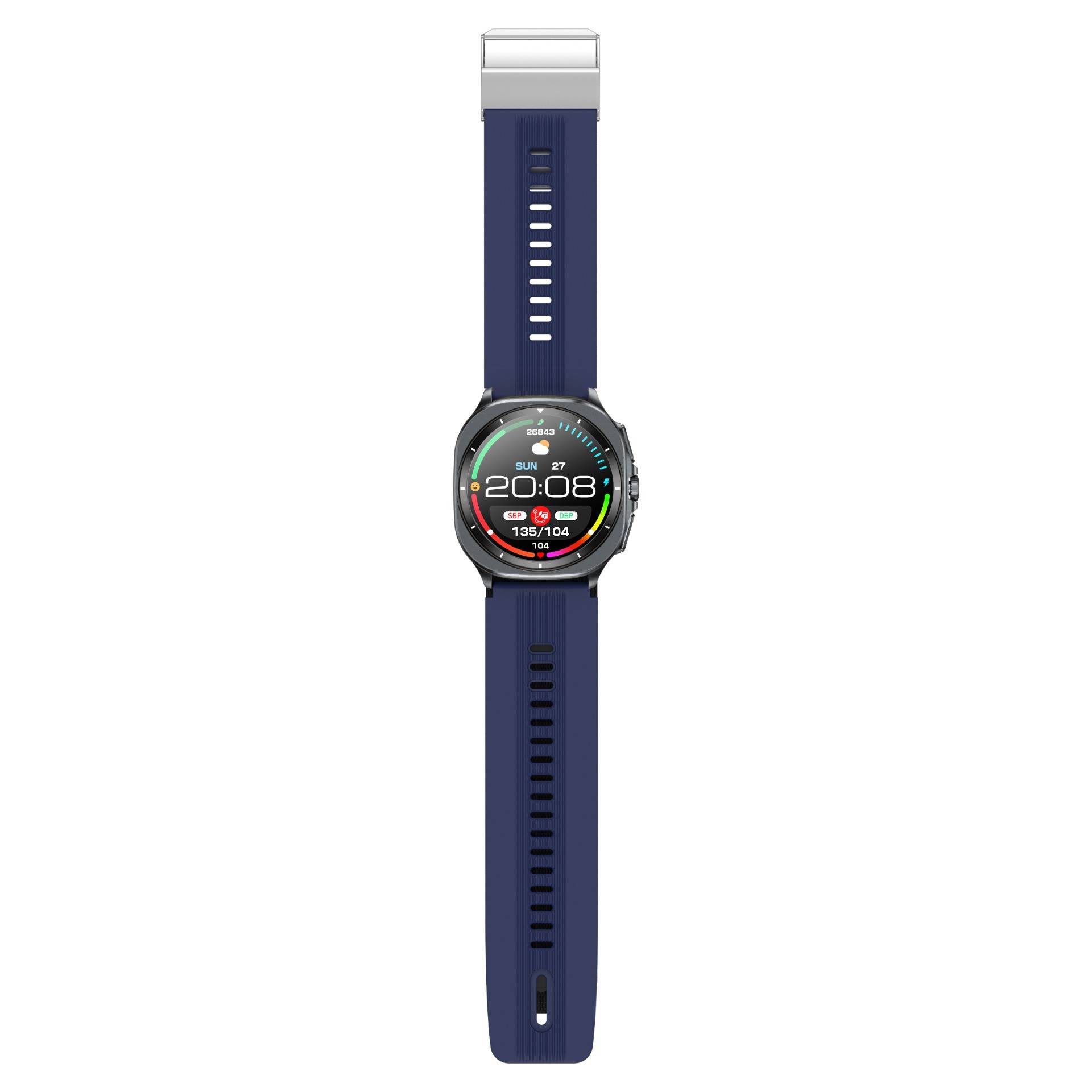 Smartwatch mit Luftpumpe, Blutdruckmessung, EKG und AMOLED-Display Blue