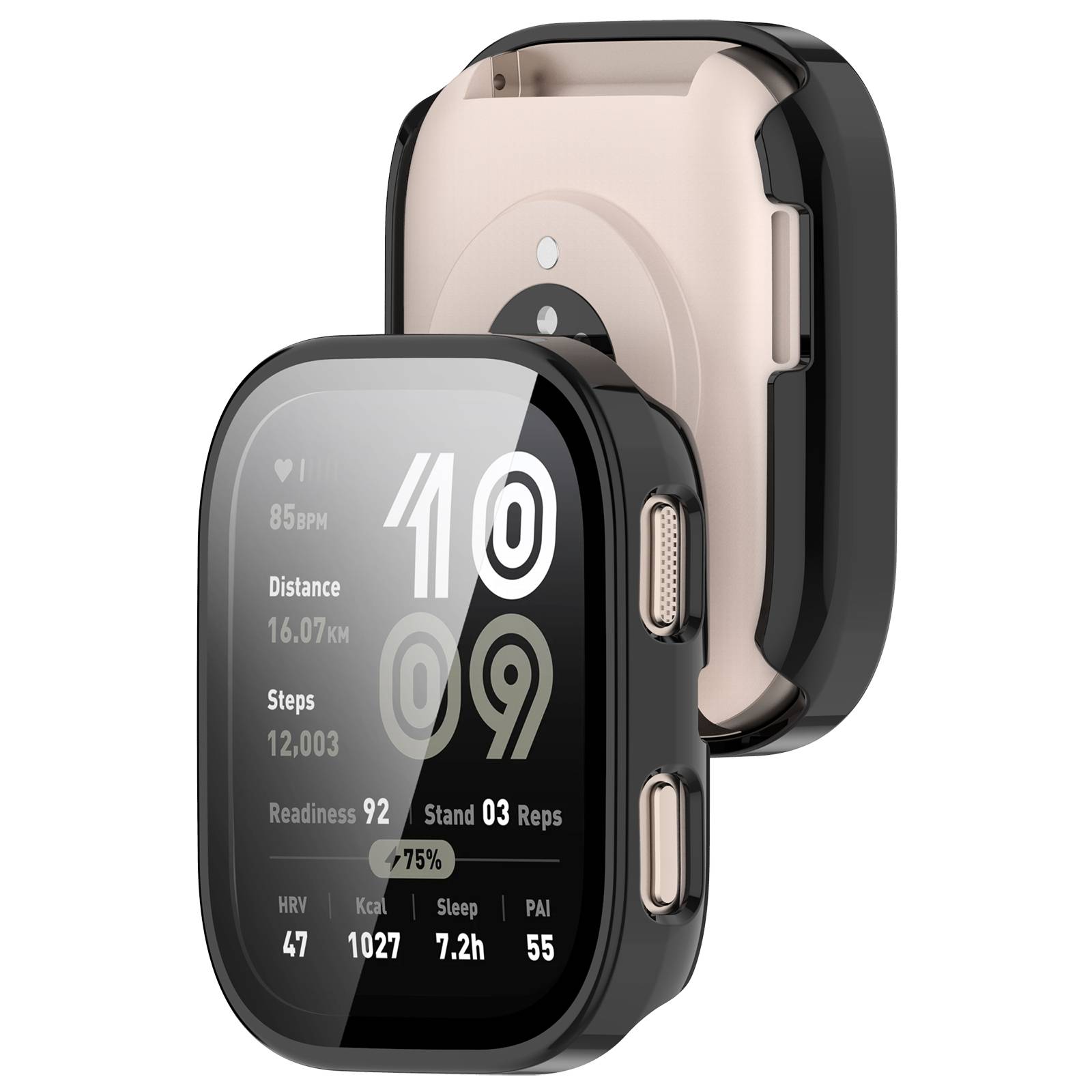 Klares PC-Gehäuse mit gehärteter Folie für Amazfit BIP 6 Black
