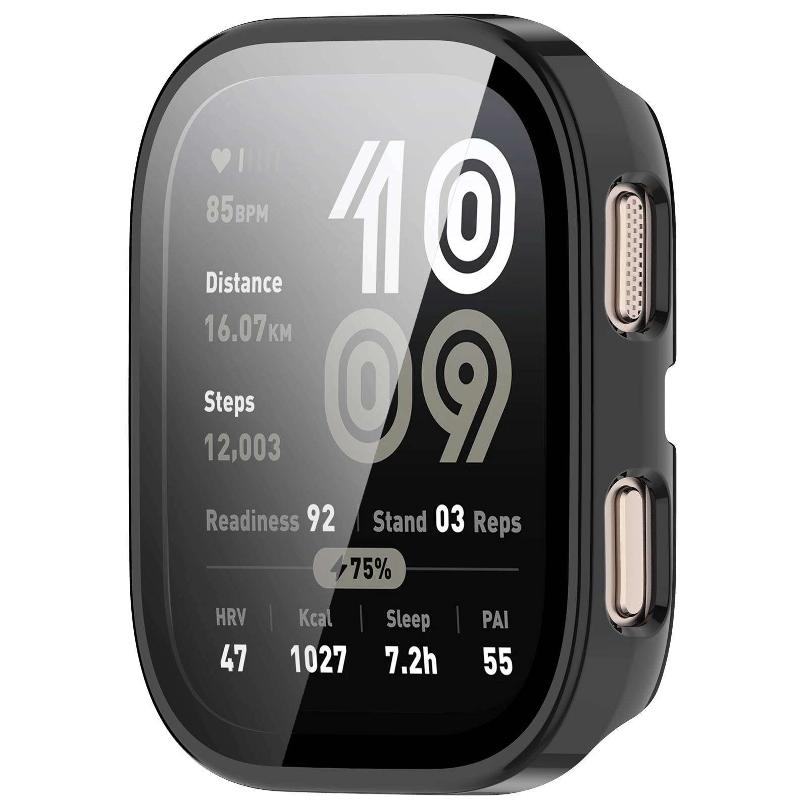 Klares PC-Gehäuse mit gehärteter Folie für Amazfit BIP 6 Black